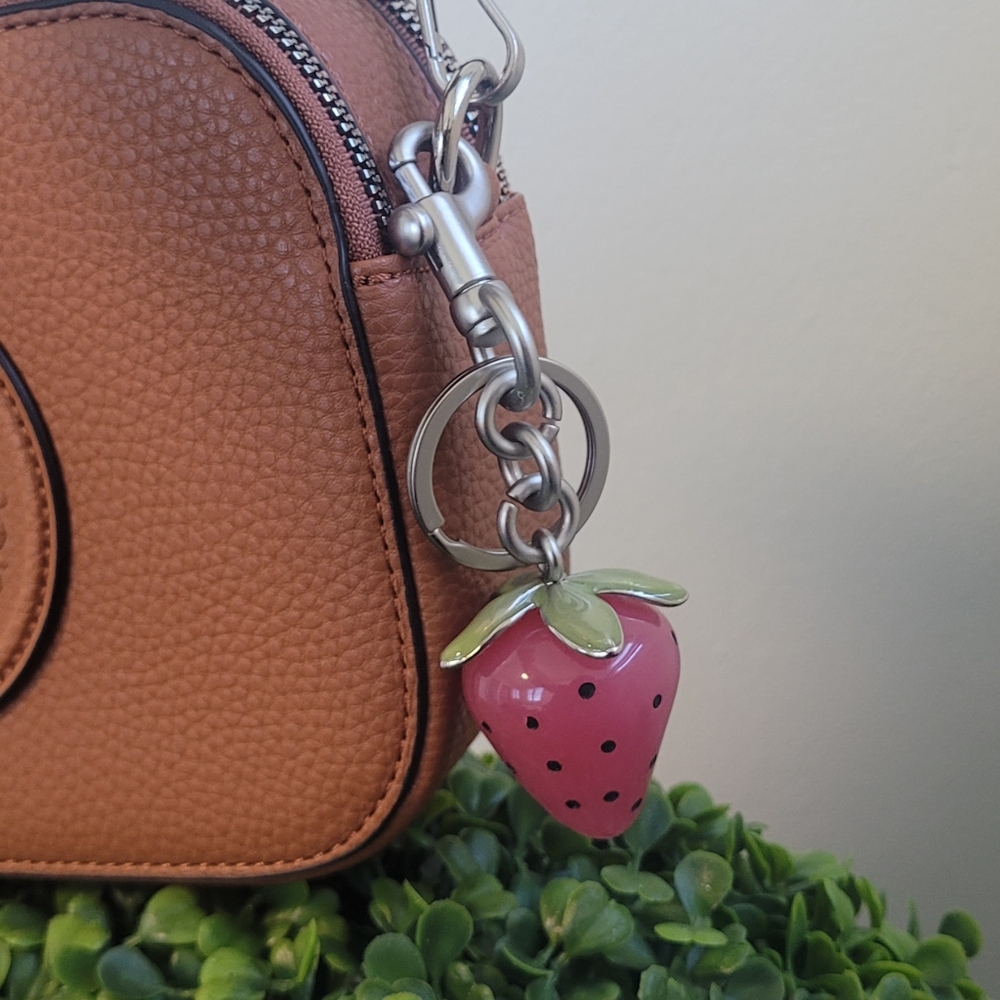 Strawberry Keychain with Silver Accents - Picture 5 of 5